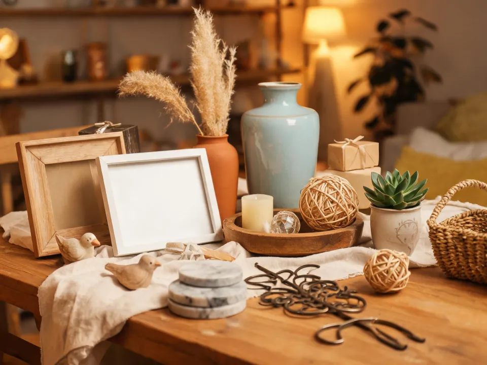 Unsorted gift choices on a table