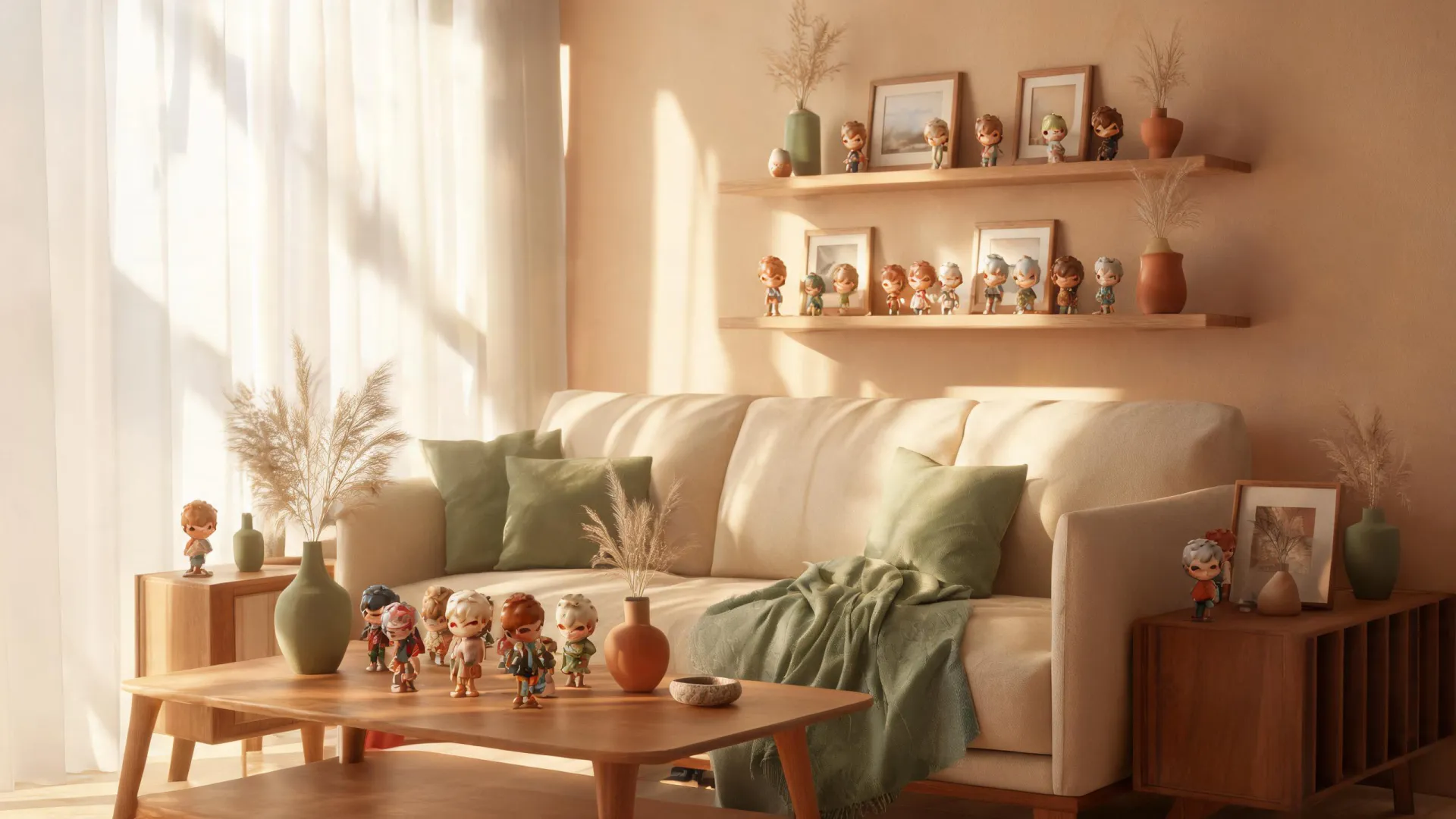 Styled room with collectible decor gifts